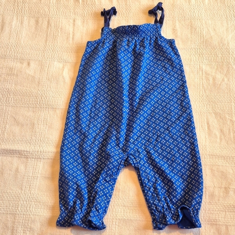 Gymboree girls 3-6 months girls blue & white romper